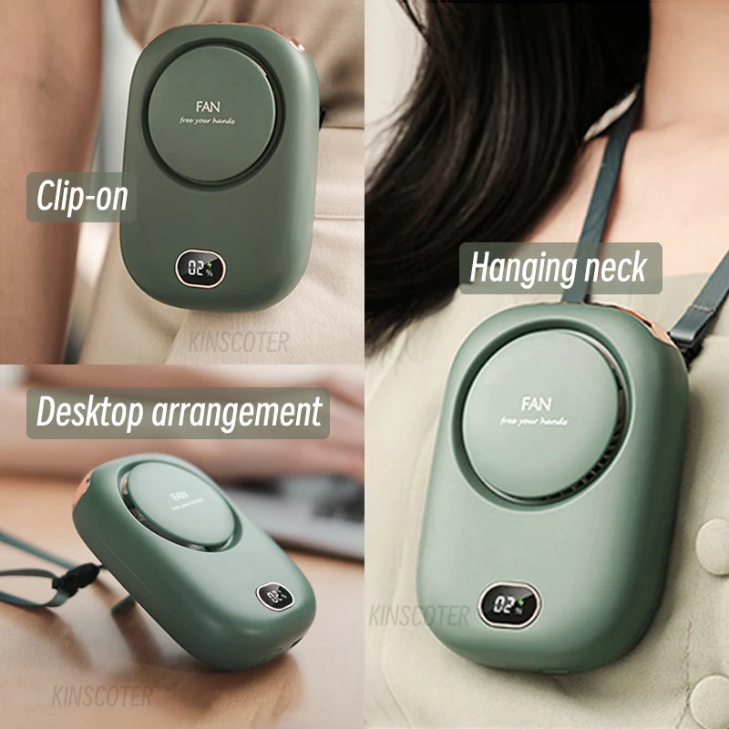 Portable Hanging Neck Fan Mini Cooling Waist Fans Bladeless USB Rechargeable Sports Cooler Fan for Outdoor Sports Travel