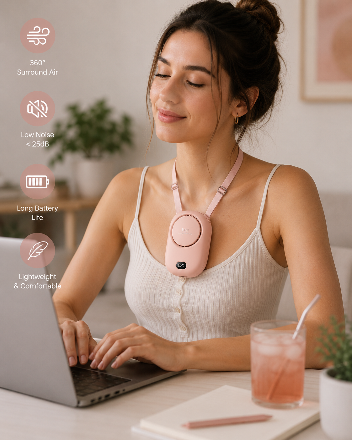 Portable Neck Fan – Hands-Free Summer Cooling