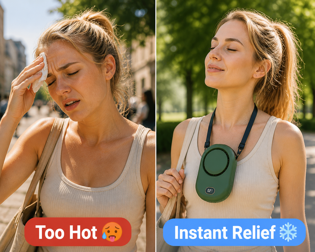 Portable Neck Fan – Hands-Free Summer Cooling