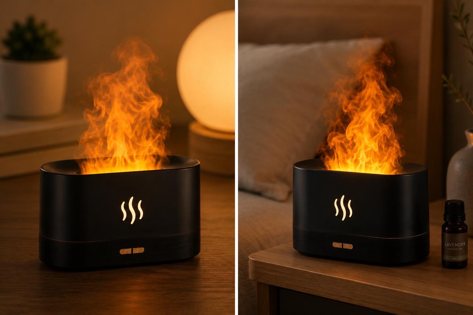Flame Effect Aroma Diffuser | Cozy Mist for Calm Evenings